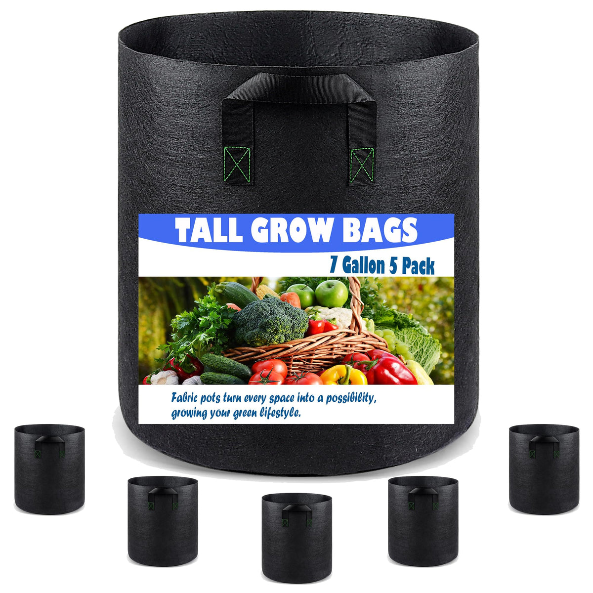 Growpropel tall fabric pot with deep root space for tomatoes.