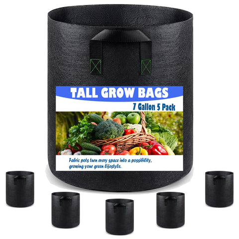 Growpropel tall fabric pot with deep root space for tomatoes.