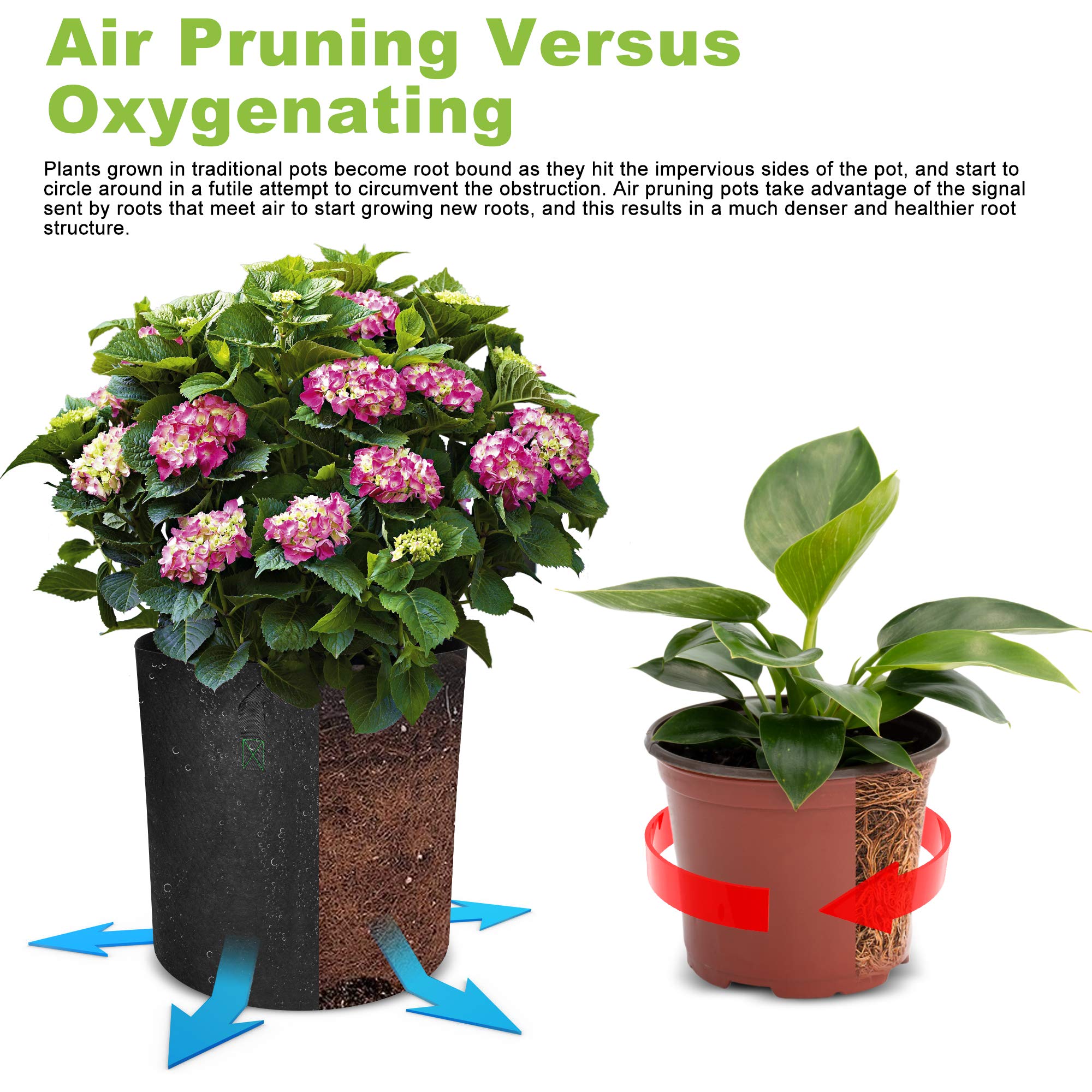 Thickened fabric from Growpropel pot demonstrates durable, reusable build.