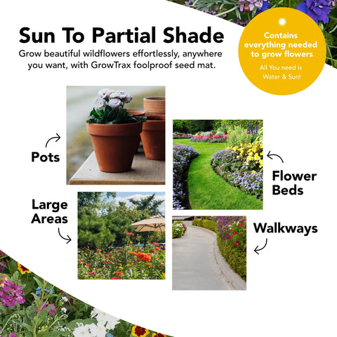 Growtrax biofabric plant mat simplifies planting with pre-arranged seeds and bulbs