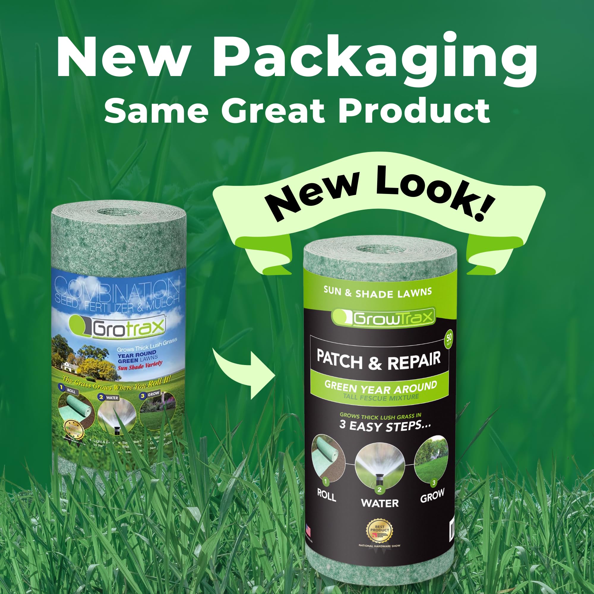 Growtrax roll out seed fertilizer mulch setup for simple lawn creation