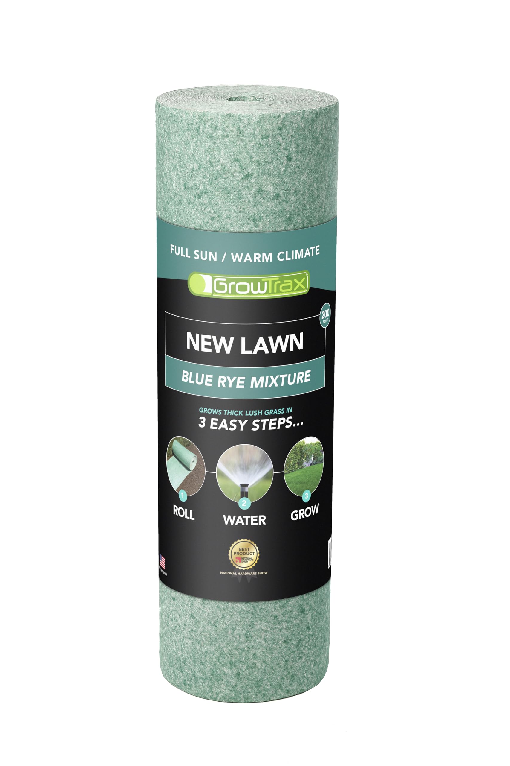 Growtrax seed mat unrolled on lawn for quick installation