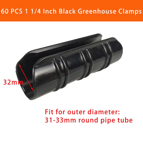 GRRONZEE 60-piece clips installed on PVC tube for greenhouse frame stability
