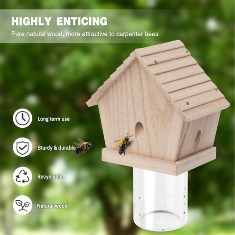 GRTRE carpenter bee trap outdoor side view demonstrates weather-resistant construction