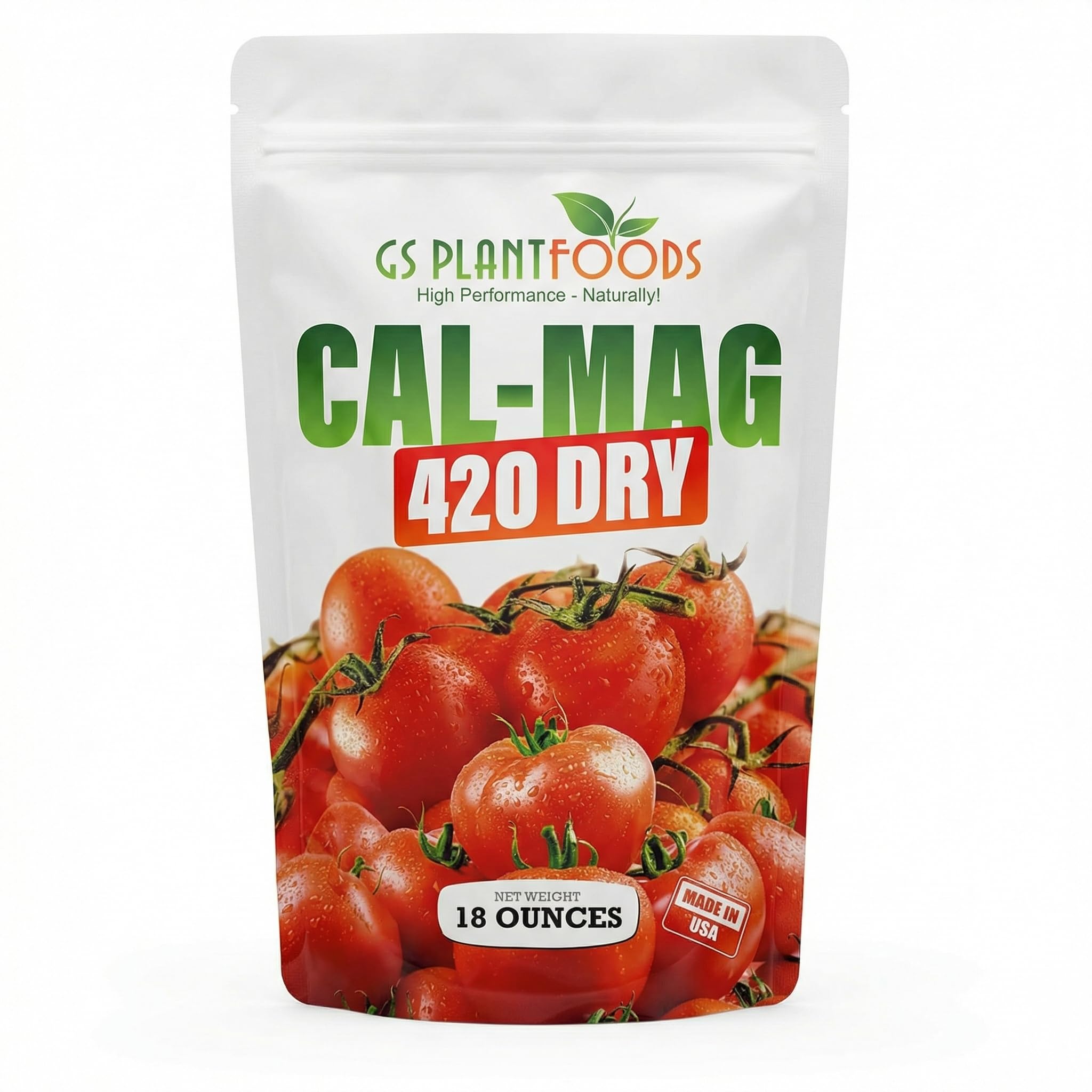 GS Plant Foods Cal-Mag 420 powder bottle ready to mix for nutrient solution