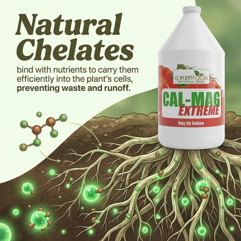 GS Plant Foods Cal-Mag Extreme garden-setup with thriving plants