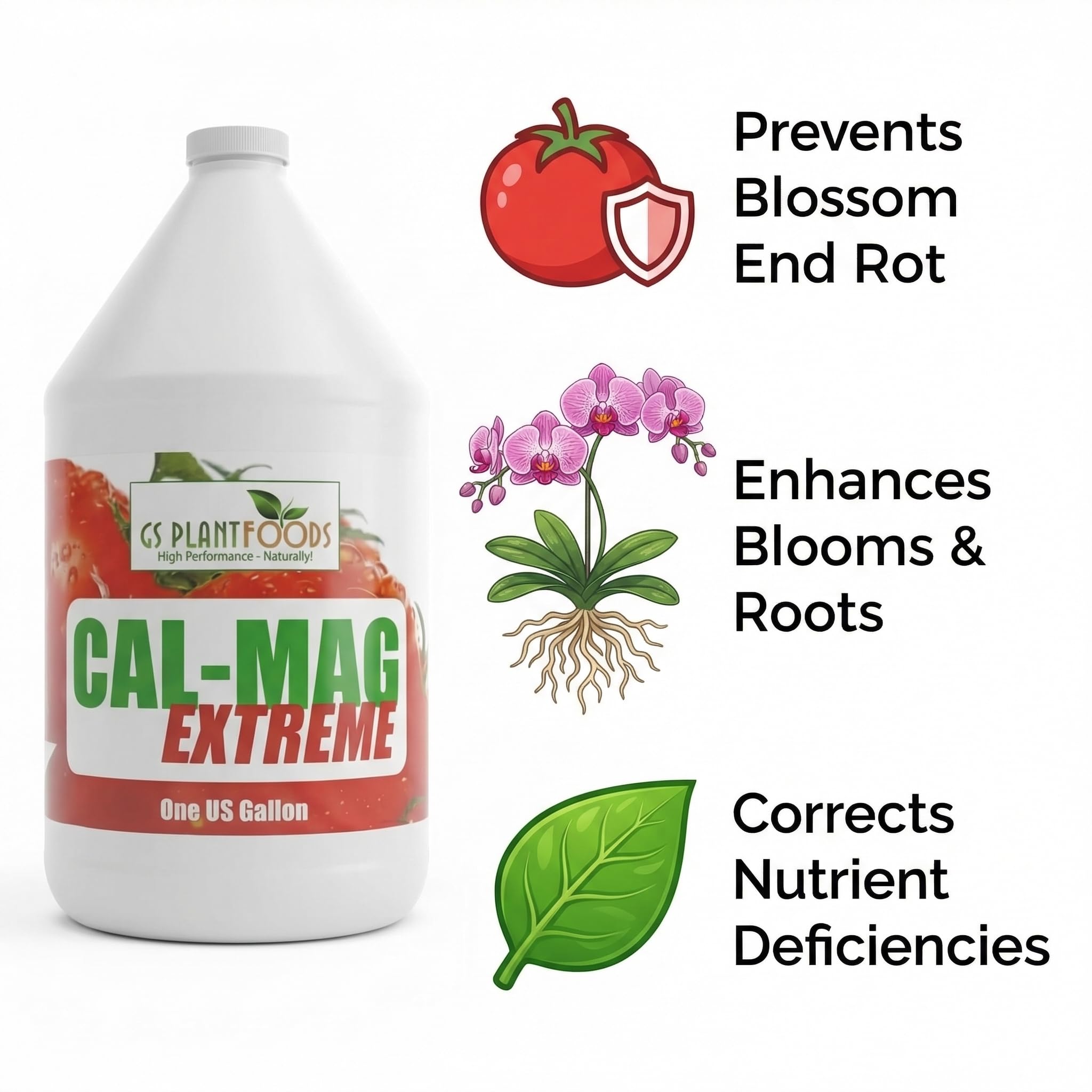 GS Plant Foods Cal-Mag Extreme label highlights key calcium and trace nutrients
