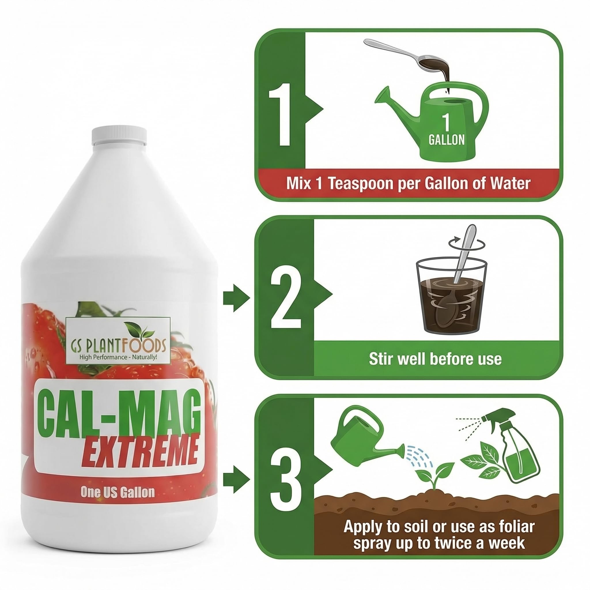 GS Plant Foods Cal-Mag Extreme mixed solution ready for soil or foliar use