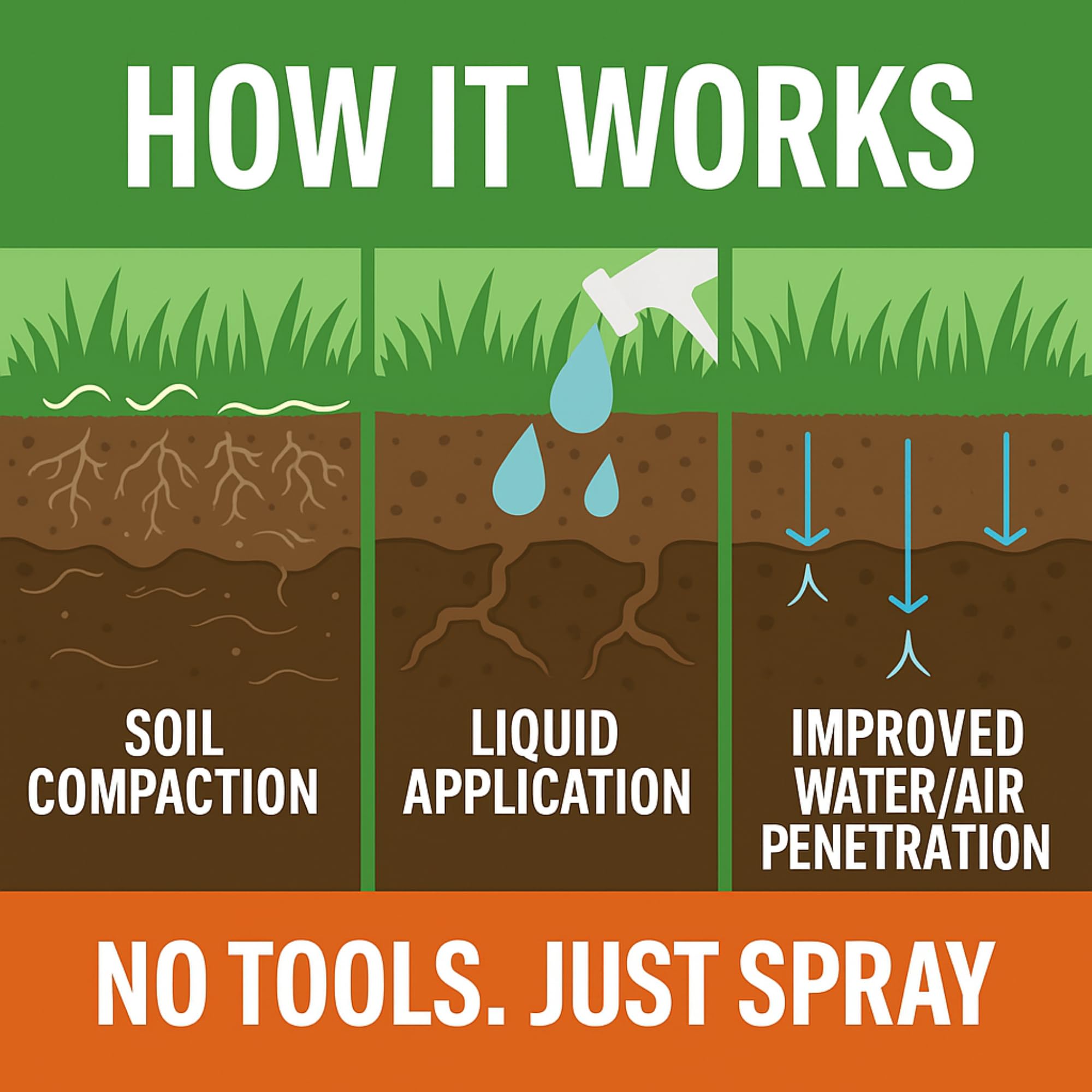 GS Plant Foods Soft Soil water-mix demonstrates non-mechanical aeration when mixed with water.