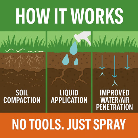 GS Plant Foods Soft Soil water-mix demonstrates non-mechanical aeration when mixed with water.