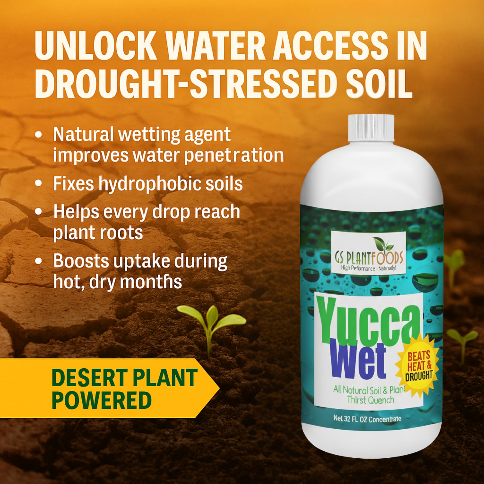 Leaf wetting with Yucca Wet improves water spread for even leaf absorption