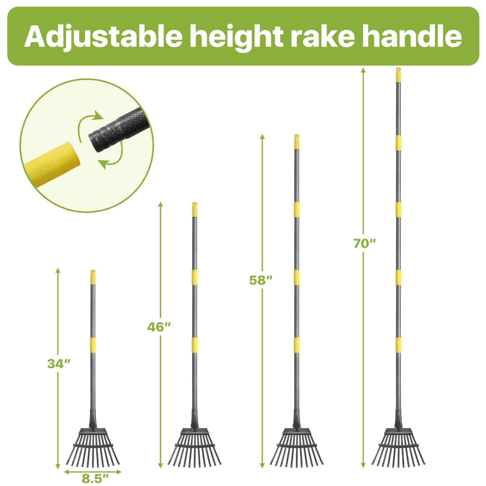GSBLUNIE rake with anti-rust coating built to withstand outdoor use
