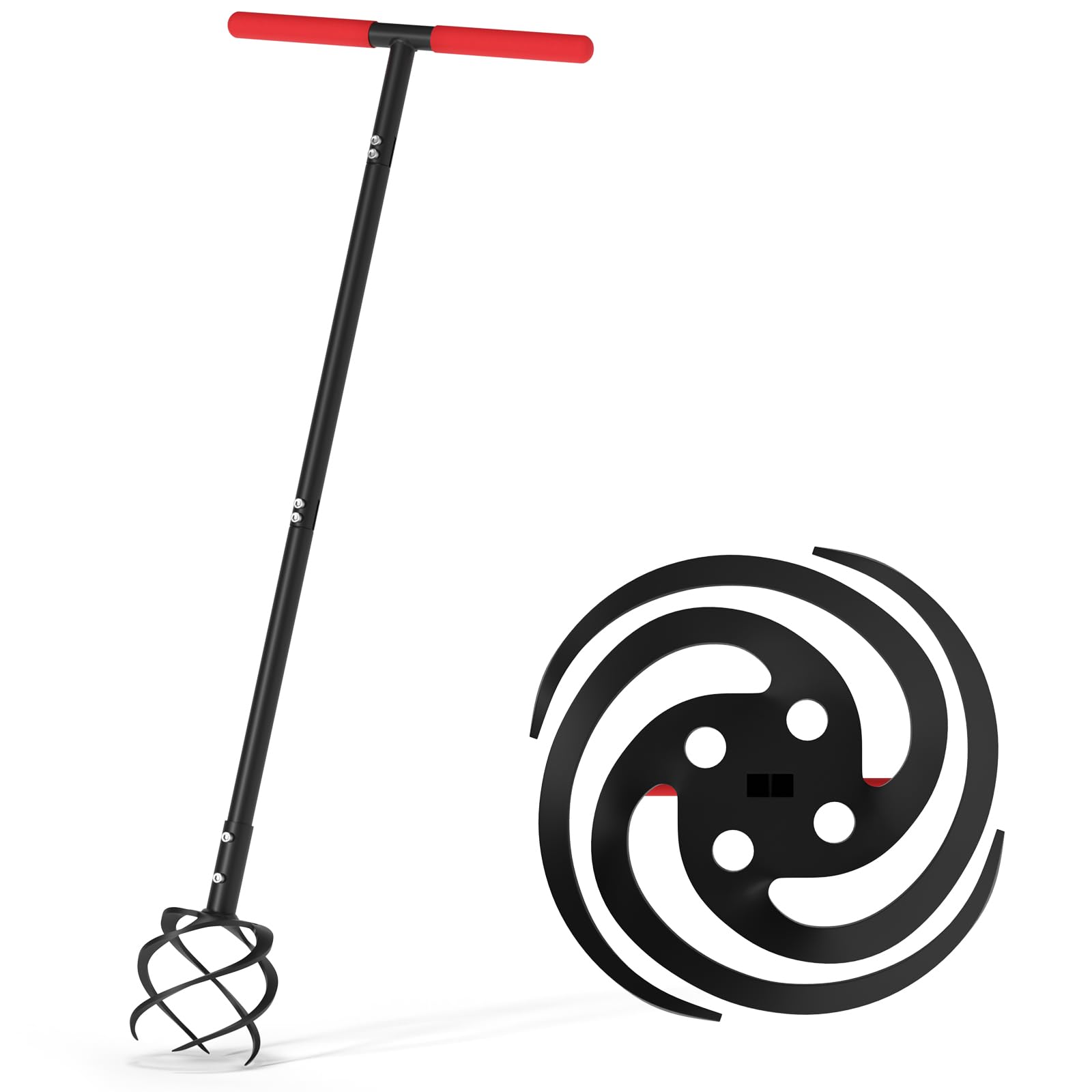 GSBLUNIE hand tiller twist claw for breaking clods and aerating soil.