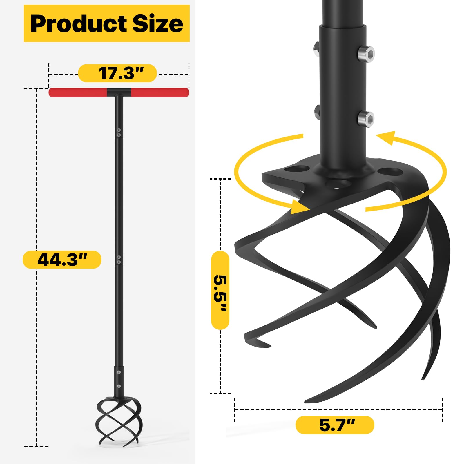 GSBLUNIE long-handle garden cultivator enables comfortable upright use.