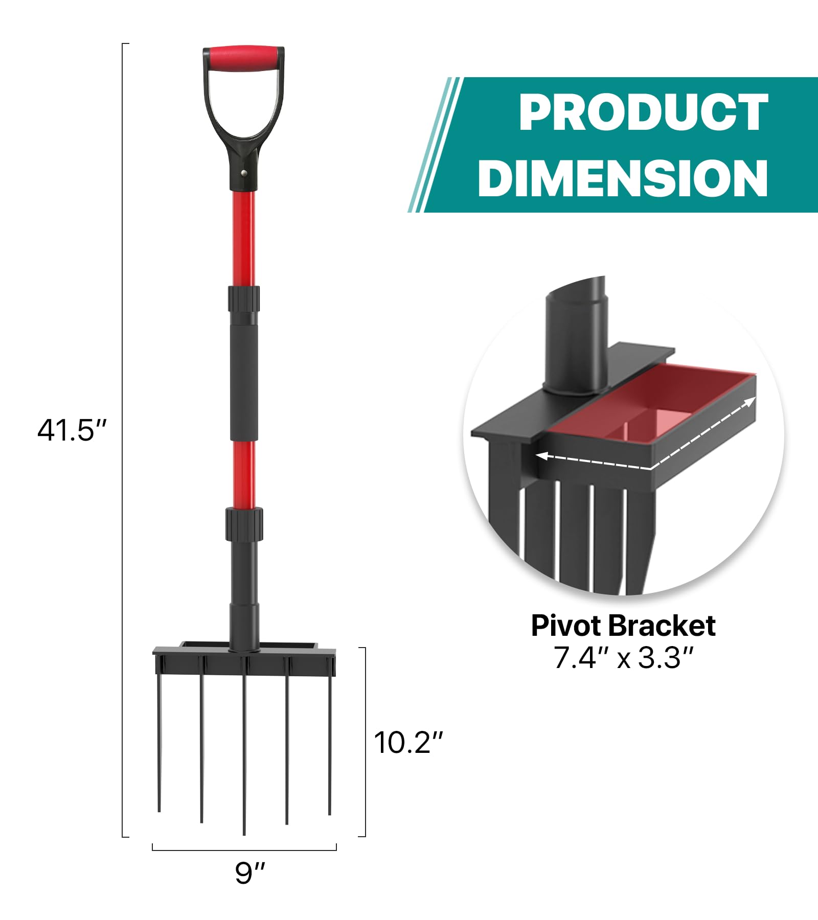 GSBLUNIE pitch fork tip highlights deep penetration into compact clay soil.