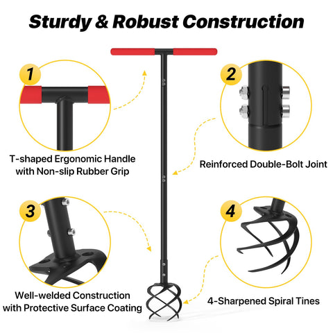 GSBLUNIE steel construction boosts durability for tough soil tasks.