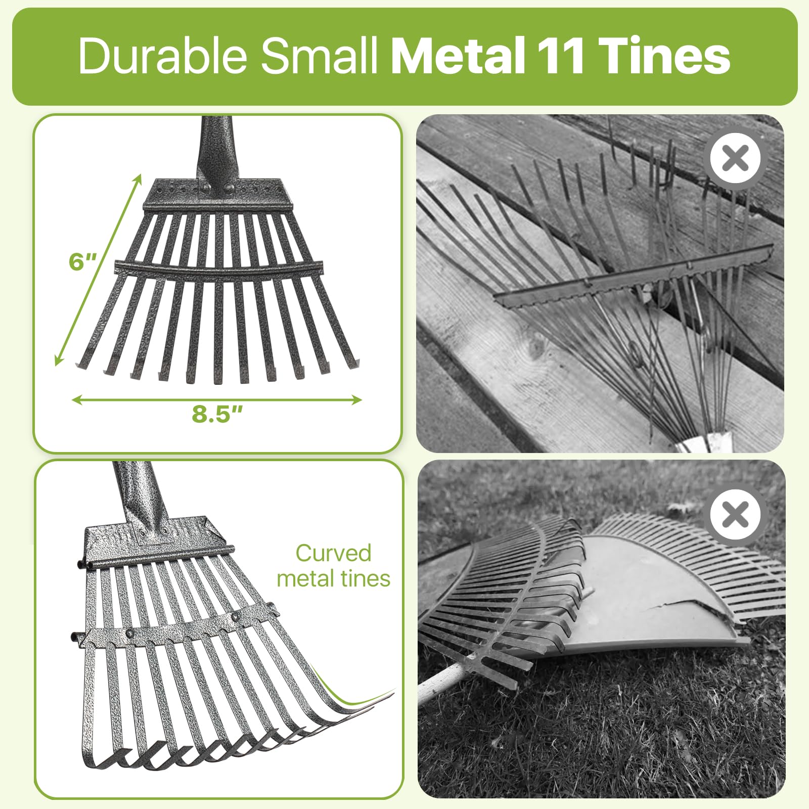 GSBLUNIE rake designed to clear debris under shrubs without harming plants