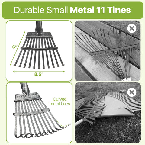 GSBLUNIE rake designed to clear debris under shrubs without harming plants