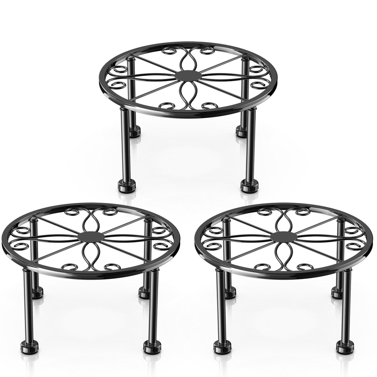Gskeco anti-slip base plant stand secures pots and protects floors.