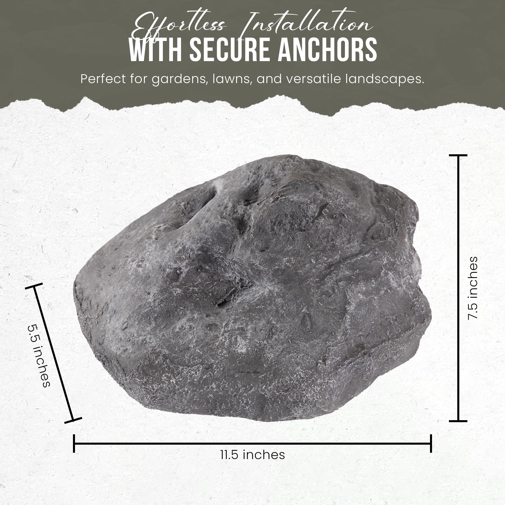 GSM Brands large, lightweight fake rock for easy garden accents