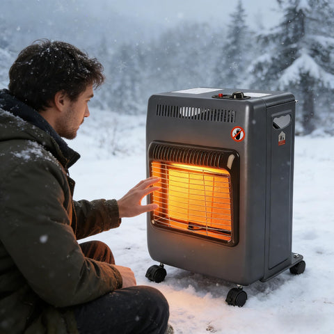 Gsmhoat movable heater with locking castors adapts to any outdoor space.