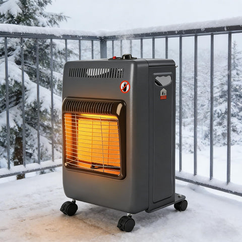 Gsmhoat heater base keeps the 20lb propane tank stable during use.