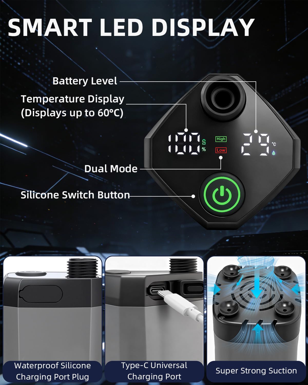 GSQQTE 6000mAh battery shower pump powers long outdoor bathing sessions