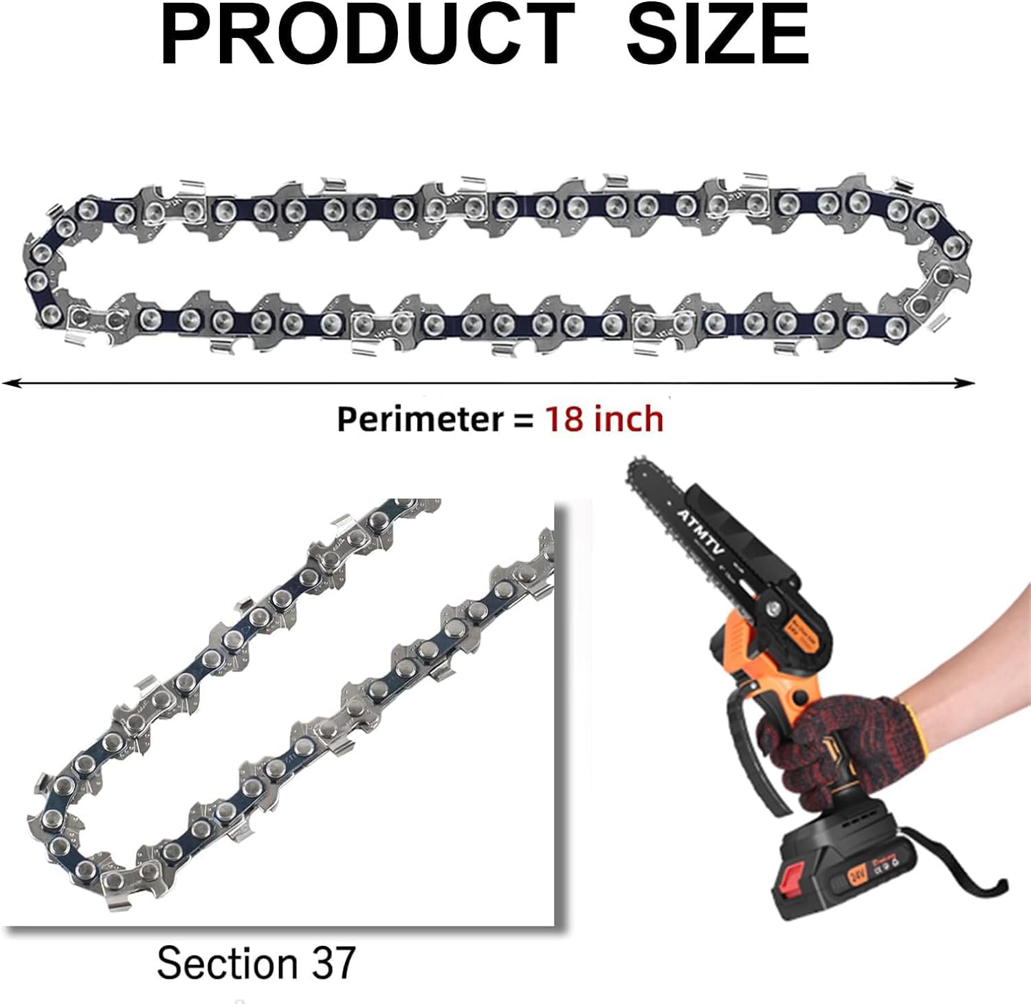 GSSHBR pruning with 6-inch chain for smooth cuts.