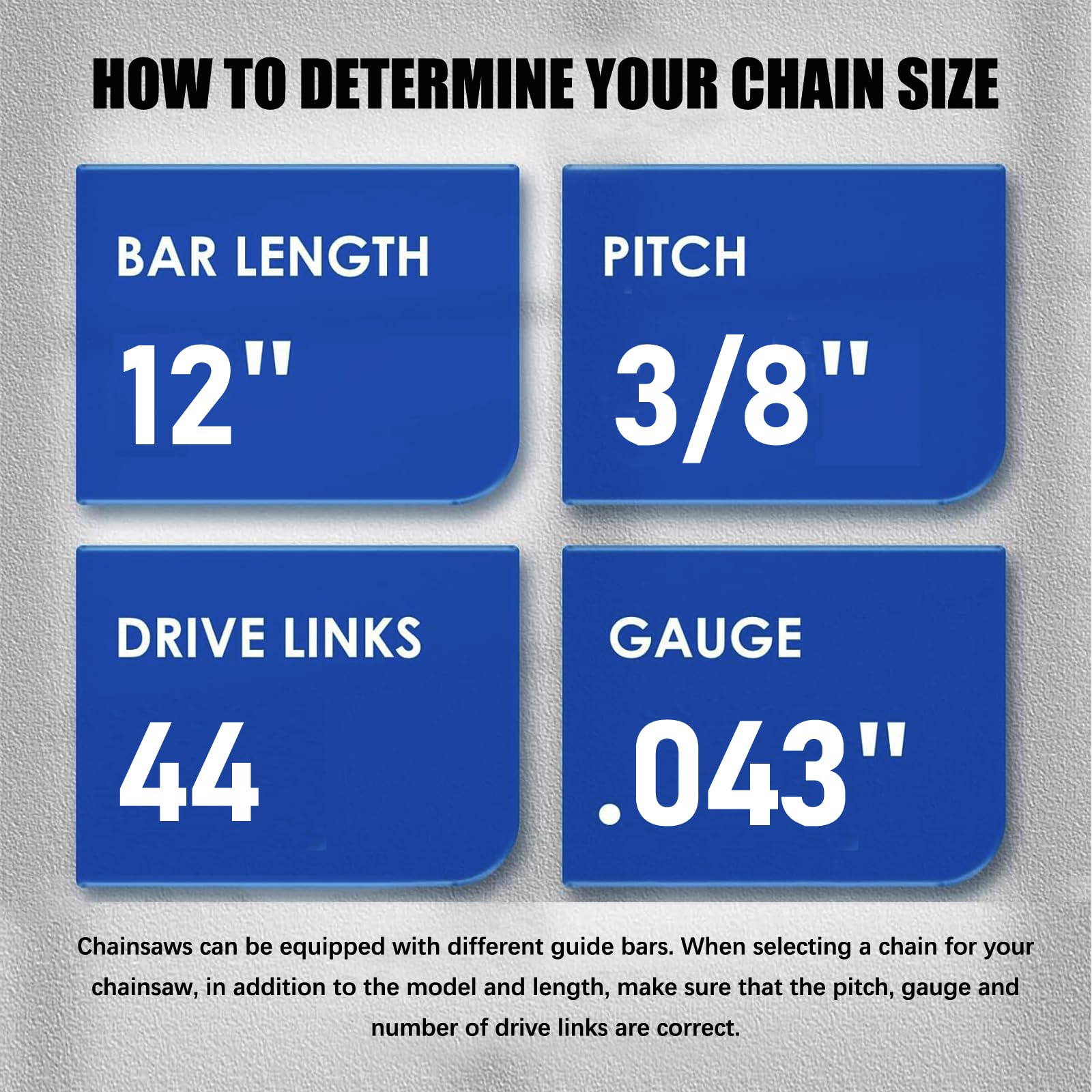 GSSHBR STIHL 12-inch chain close-up teeth highlighting sharpness for smoother cuts.