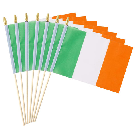 GSYLPFT Irish flag on stick for festive displays and classroom decorations