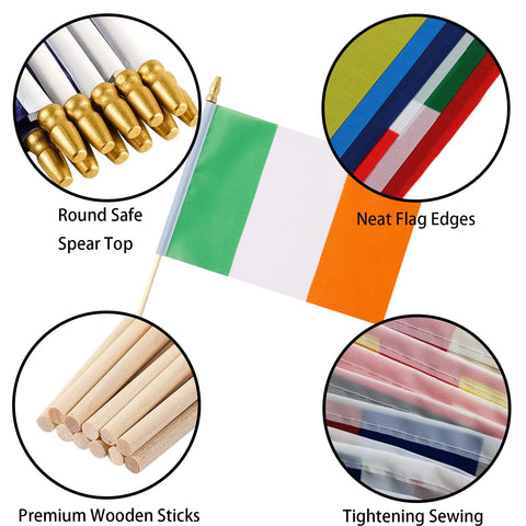 GSYLPFT Pack of 12 Irish flags for events and parties