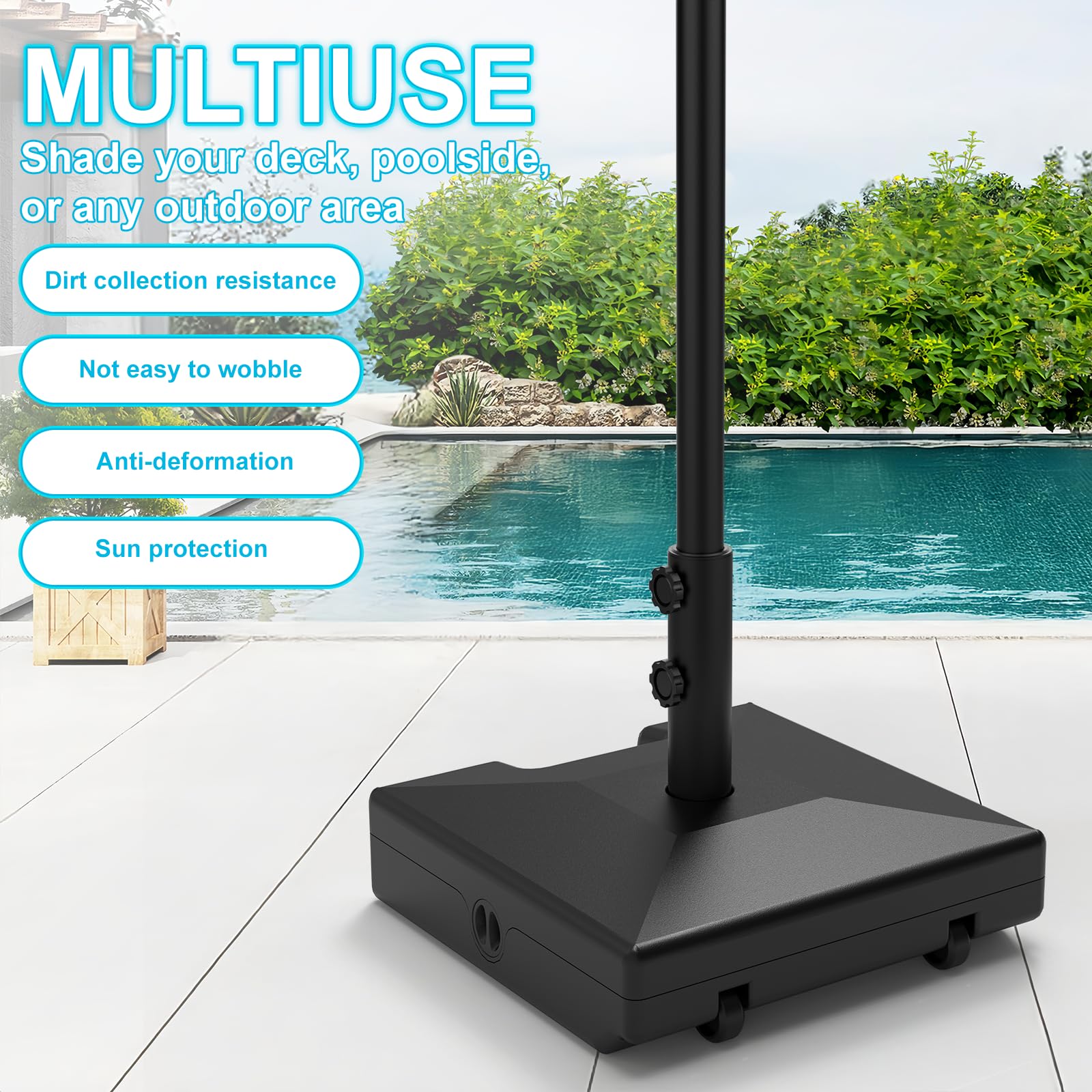 GT GETCO TECH umbrella base fits 6–12 ft poles for multiple setups.