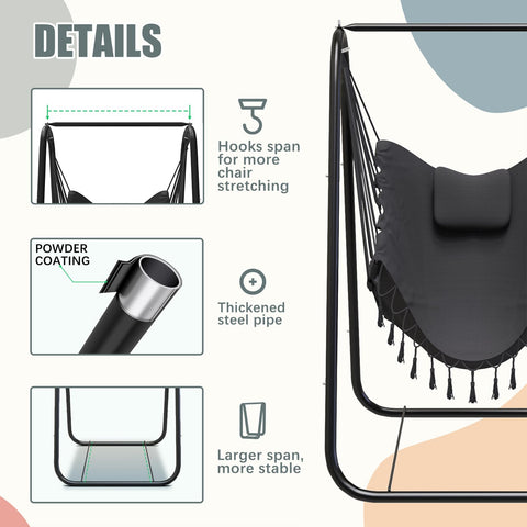 G TALECO GEAR Hammock Chair with Stand rustproof steel frame withstands outdoor conditions