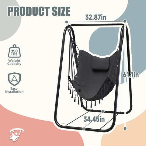 G TALECO GEAR Hammock Chair with Stand offers comfort and stable lounging