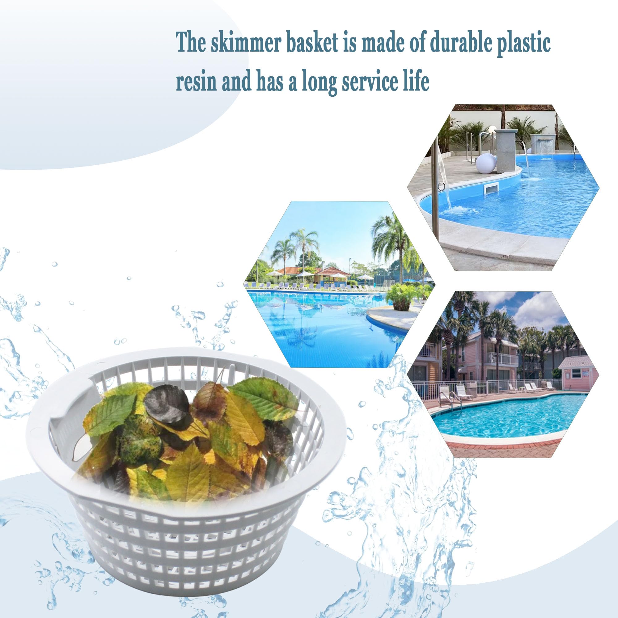 Gteana skimmer basket installation shown for above-ground or in-ground pools