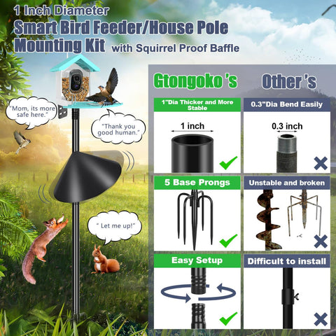 Gtongoko 1-inch diameter outdoor pole provides sturdy support