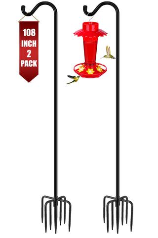 Gtongoko 108 inch shepherds hook for bird feeders elevates feeding stations