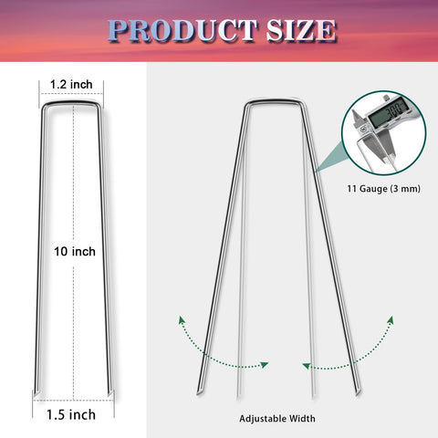 Gtongoko 11-gauge stakes with sharp tip for easy sod penetration and placement