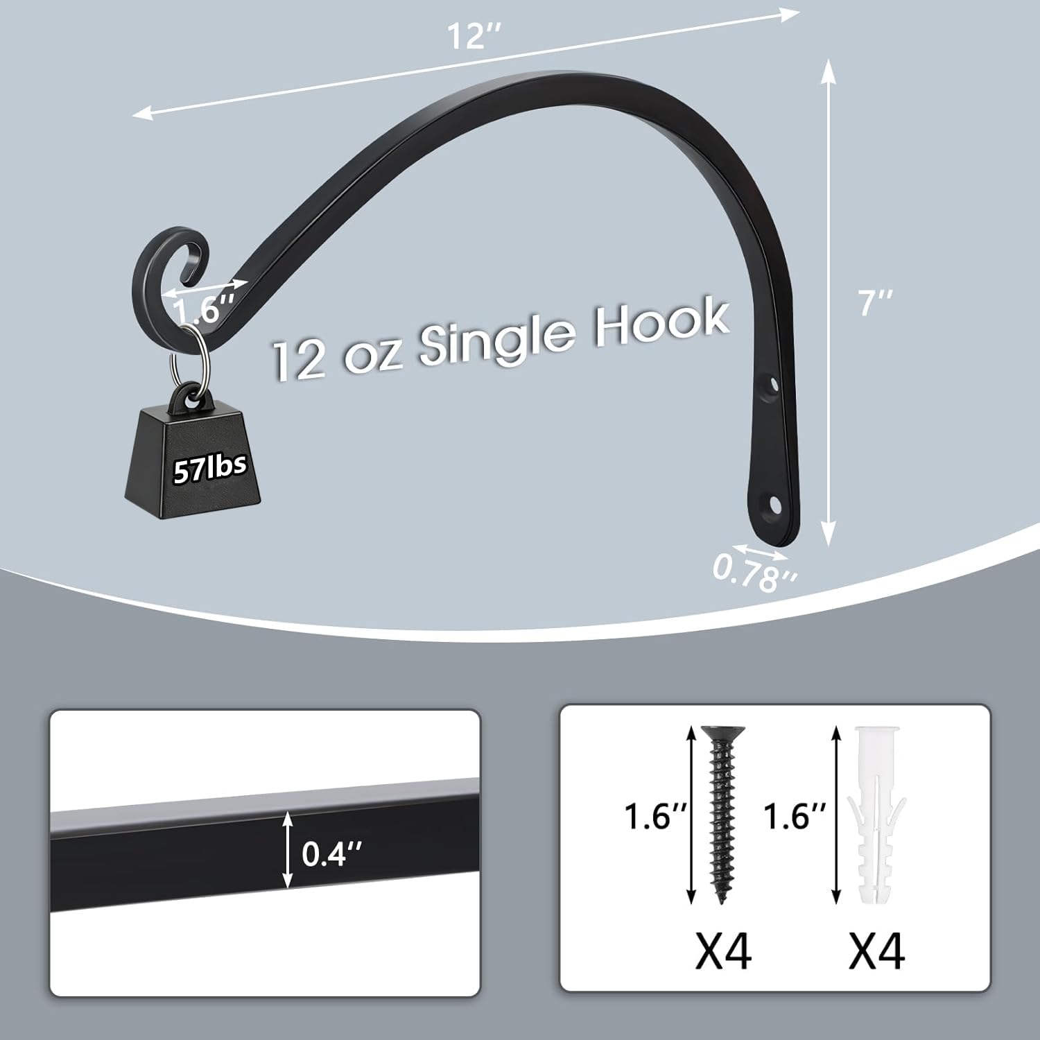 Gtongoko 2-pack metal plant hooks for versatile hanging