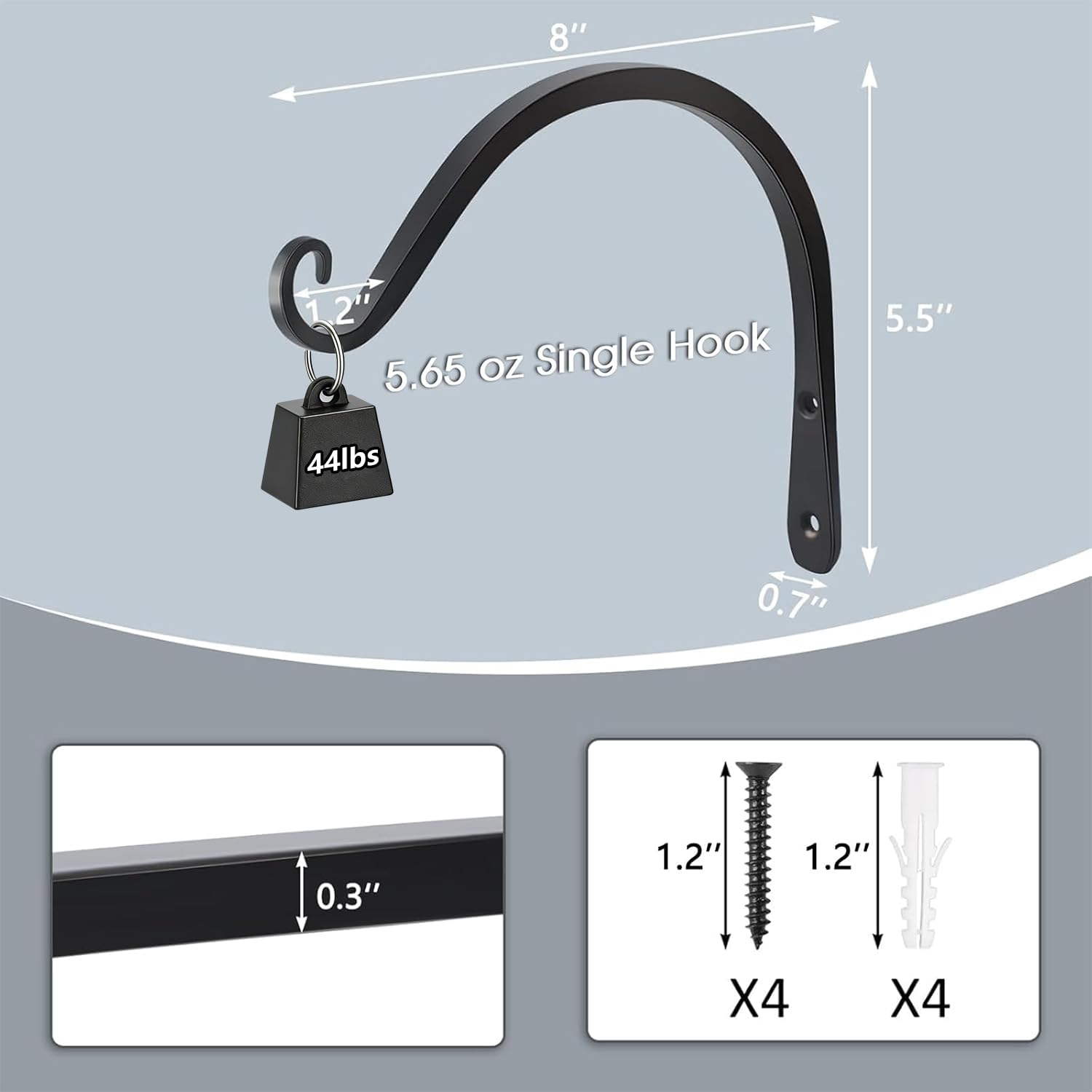 Gtongoko outdoor metal plant hanger with anti-rust coating for weather-ready display.