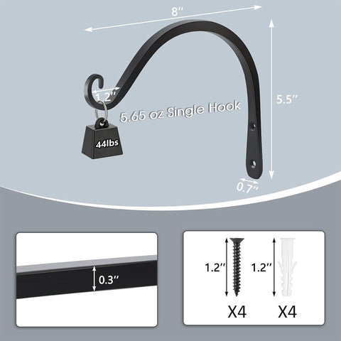 Gtongoko outdoor metal plant hanger with anti-rust coating for weather-ready display.