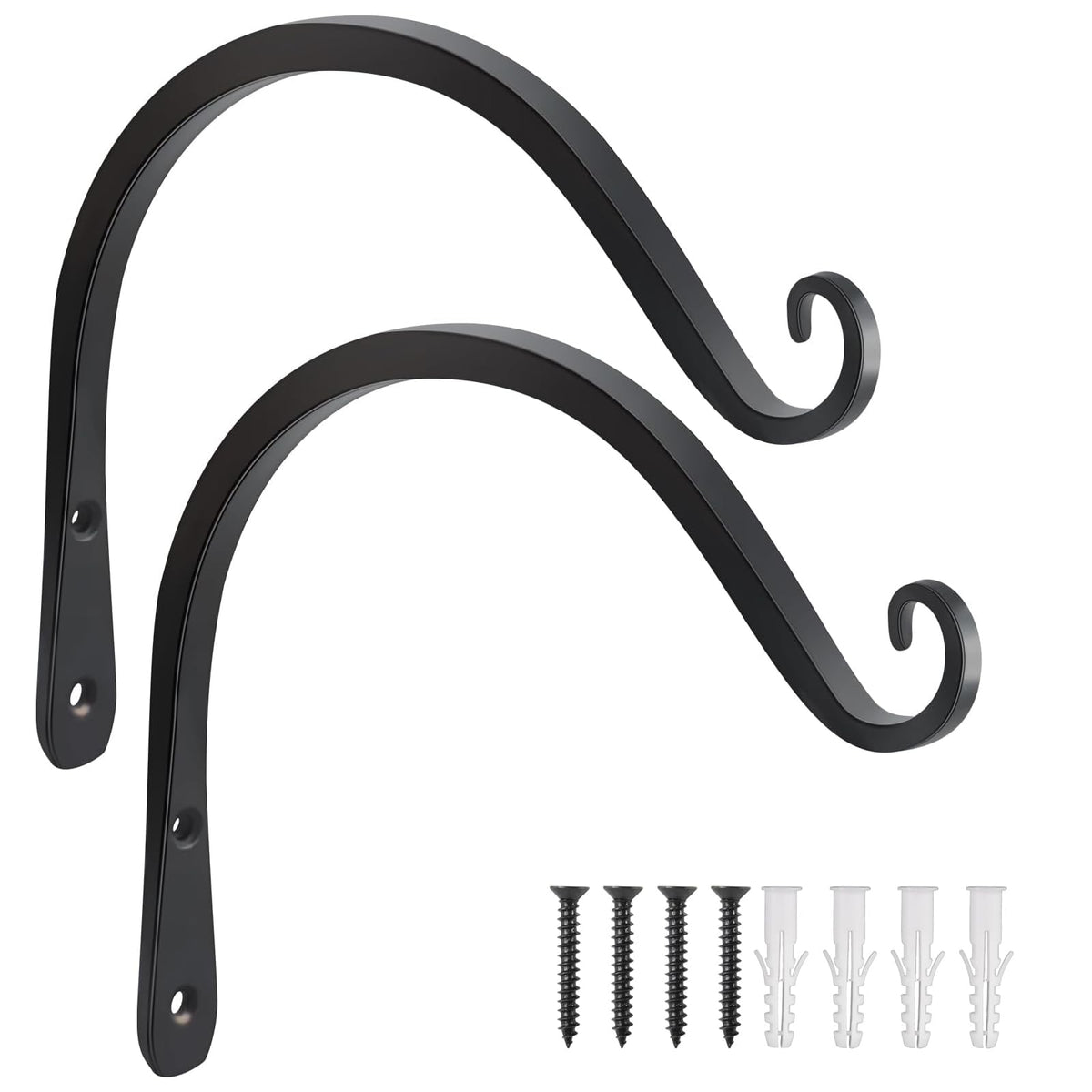 Gtongoko 8-inch wall-mount plant hanger in black for durable outdoor mounting.