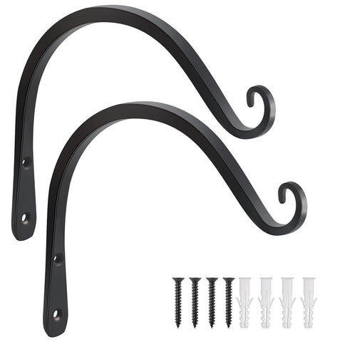 Gtongoko 8-inch wall-mount plant hanger in black for durable outdoor mounting.