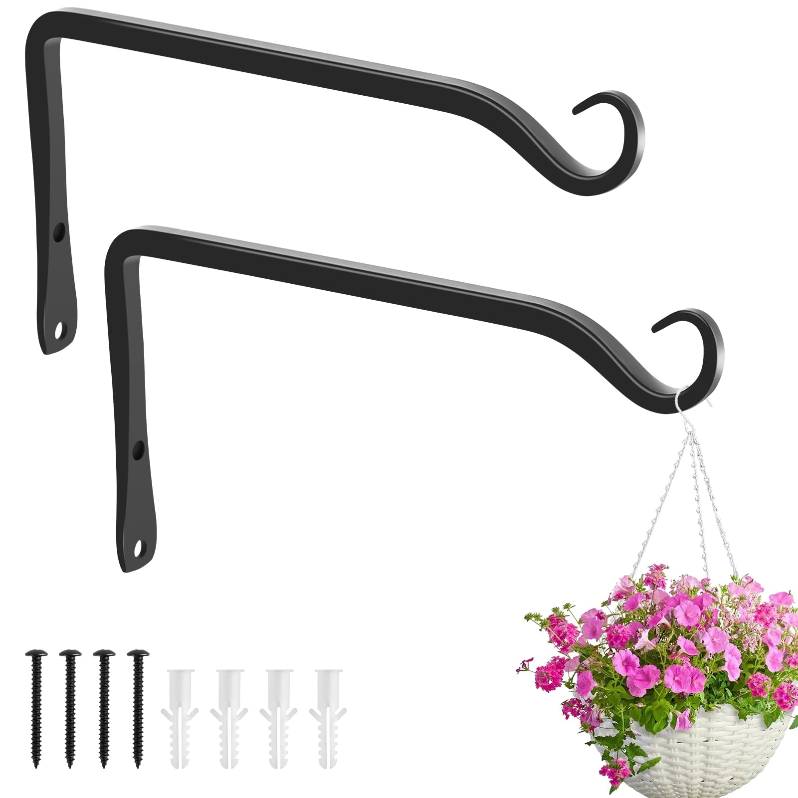 Gtongoko 8-inch wall hanger bracket supports outdoor plants and baskets