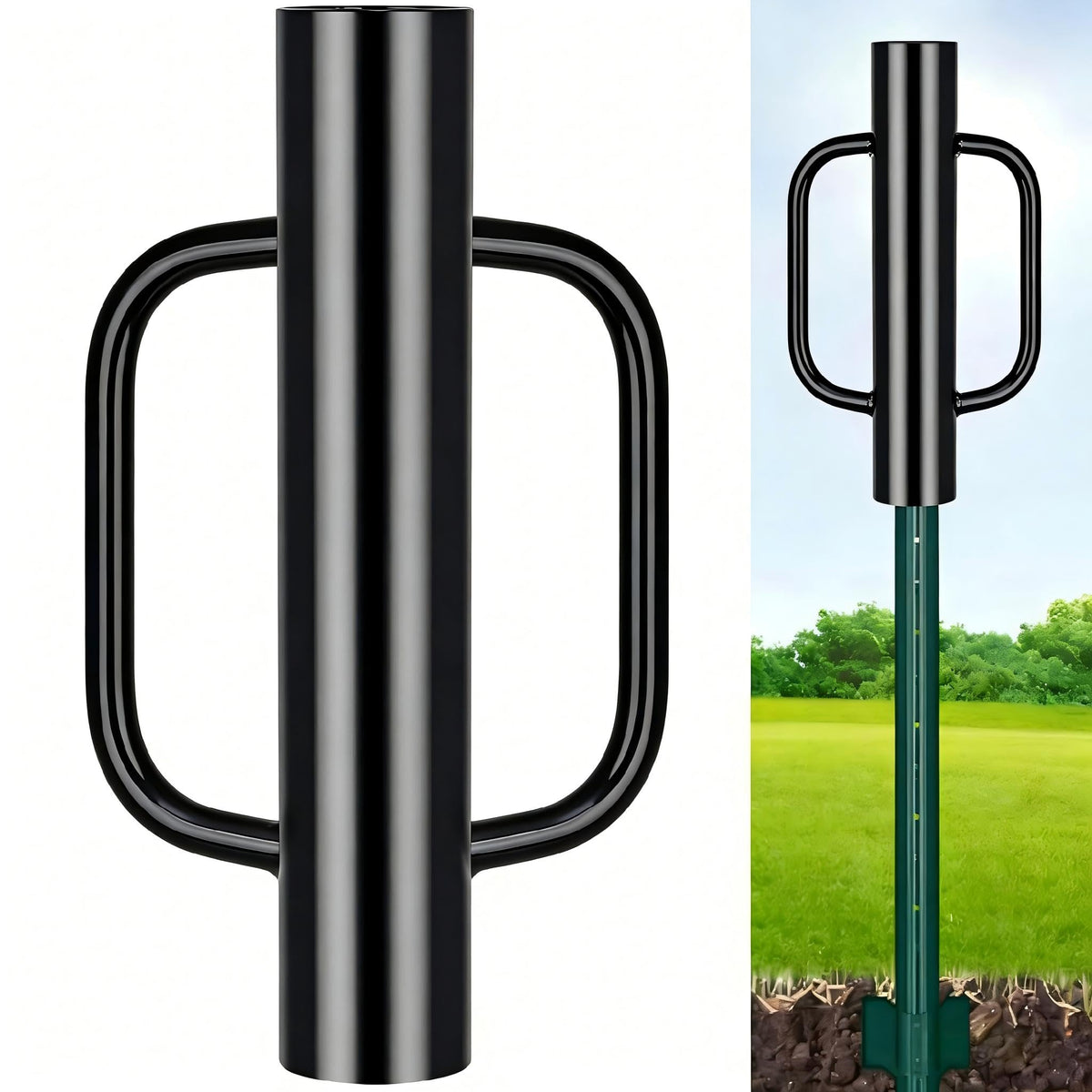 Gtongoko 8lb fence post driver with handles for easier post setting
