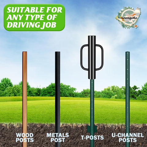 Gtongoko U-post driver showing efficient fence post work