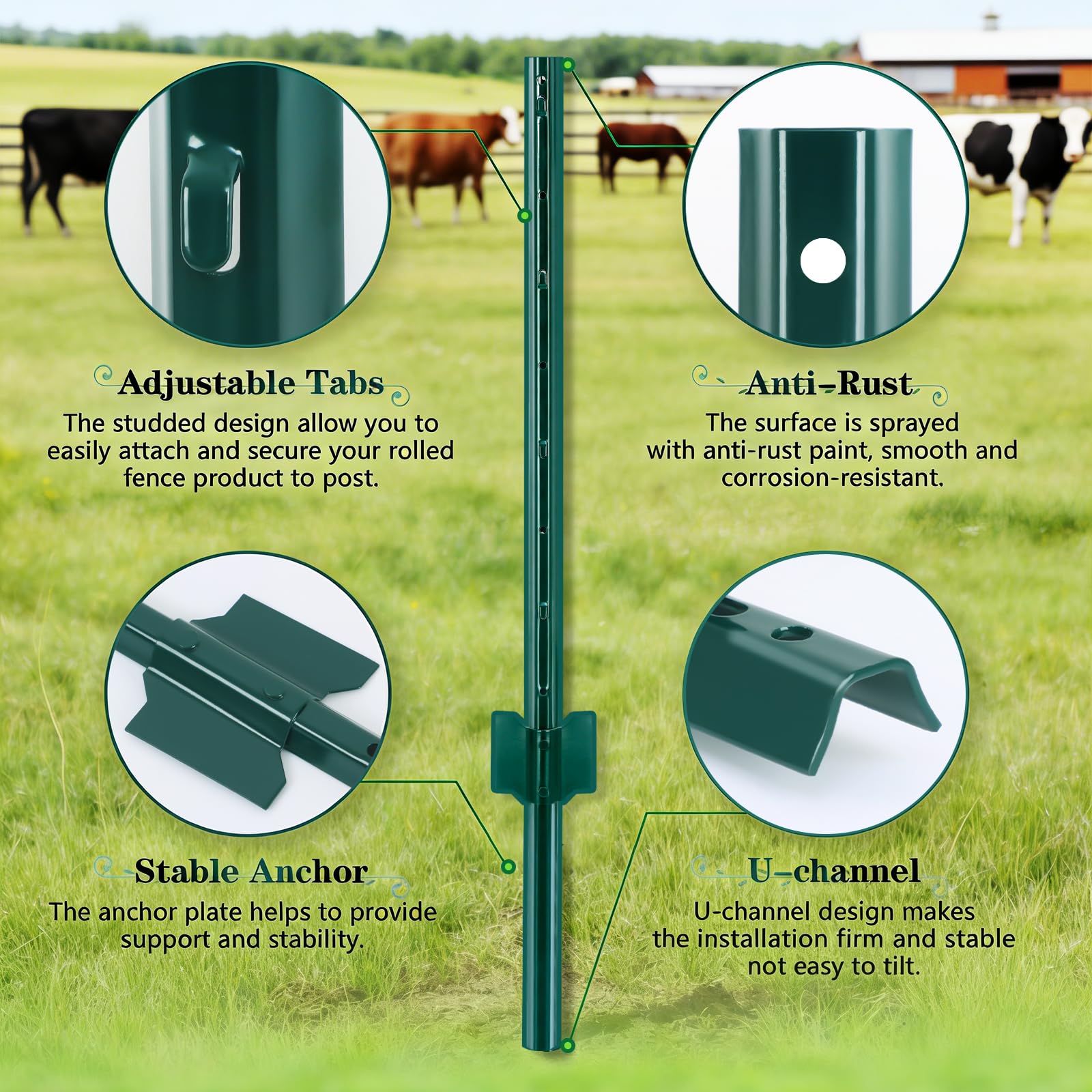 Gtongoko adjustable tabs allow secure attachment of fencing materials