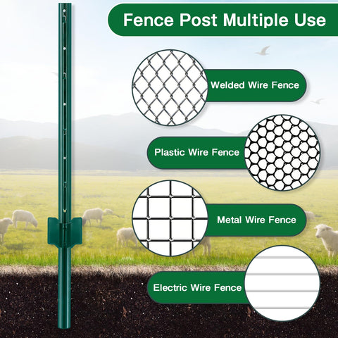 Gtongoko adjustable welded tabs on posts enable easy wire or mesh attachment.