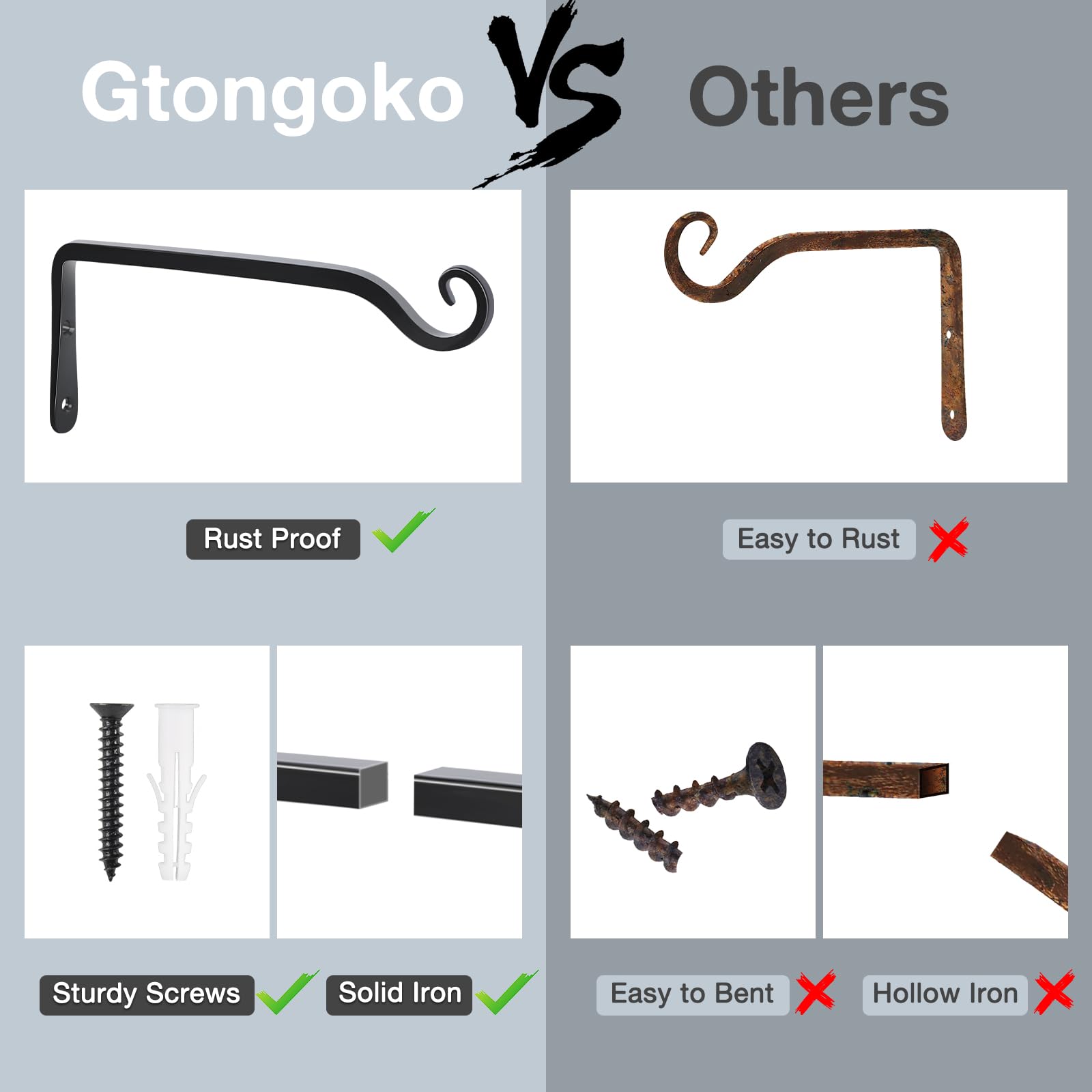 Gtongoko 10-inch hanger holds lanterns or wind chimes safely.