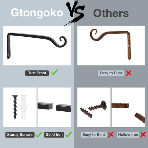 Gtongoko 10-inch hanger holds lanterns or wind chimes safely.